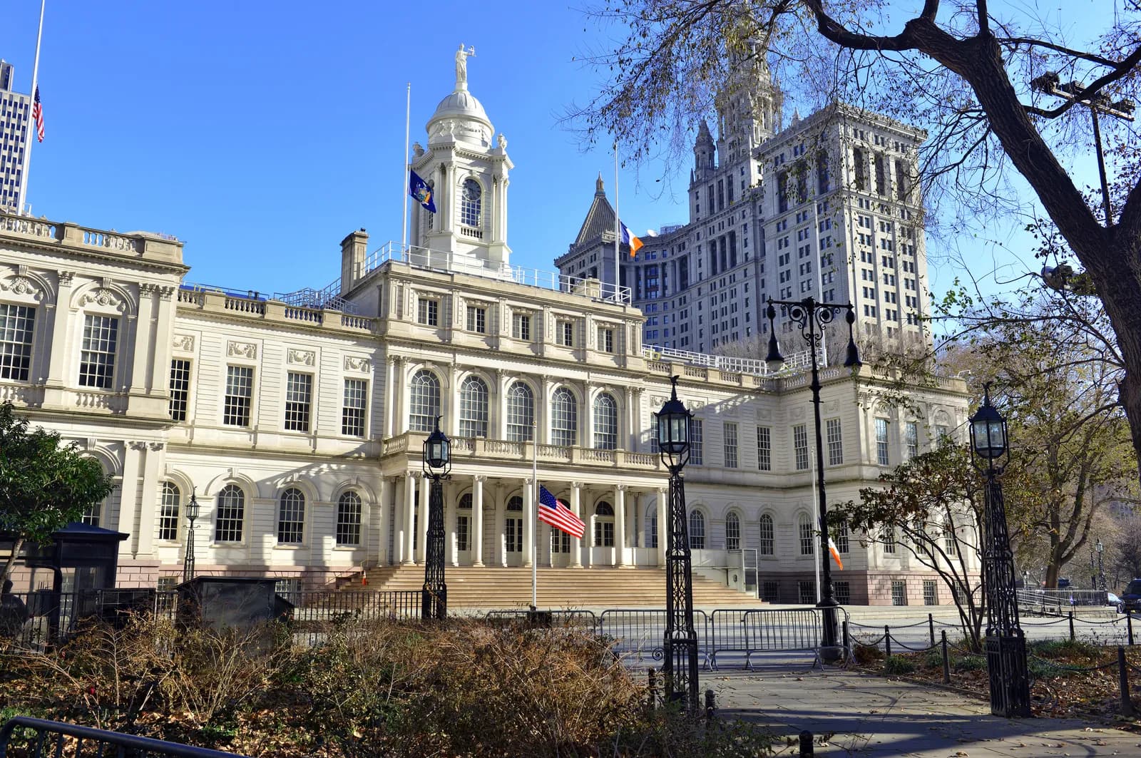 New York City Hall in Lower Manhattan.